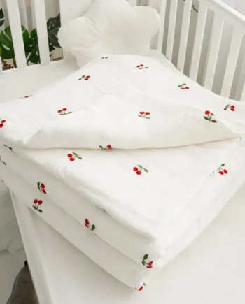 Super Soft Cherry Cotton Muslin Baby Blanket Newborn Swaddle Wrap Kids Baby Bedding Cot Crib Quilt Baby Receiving Blankets