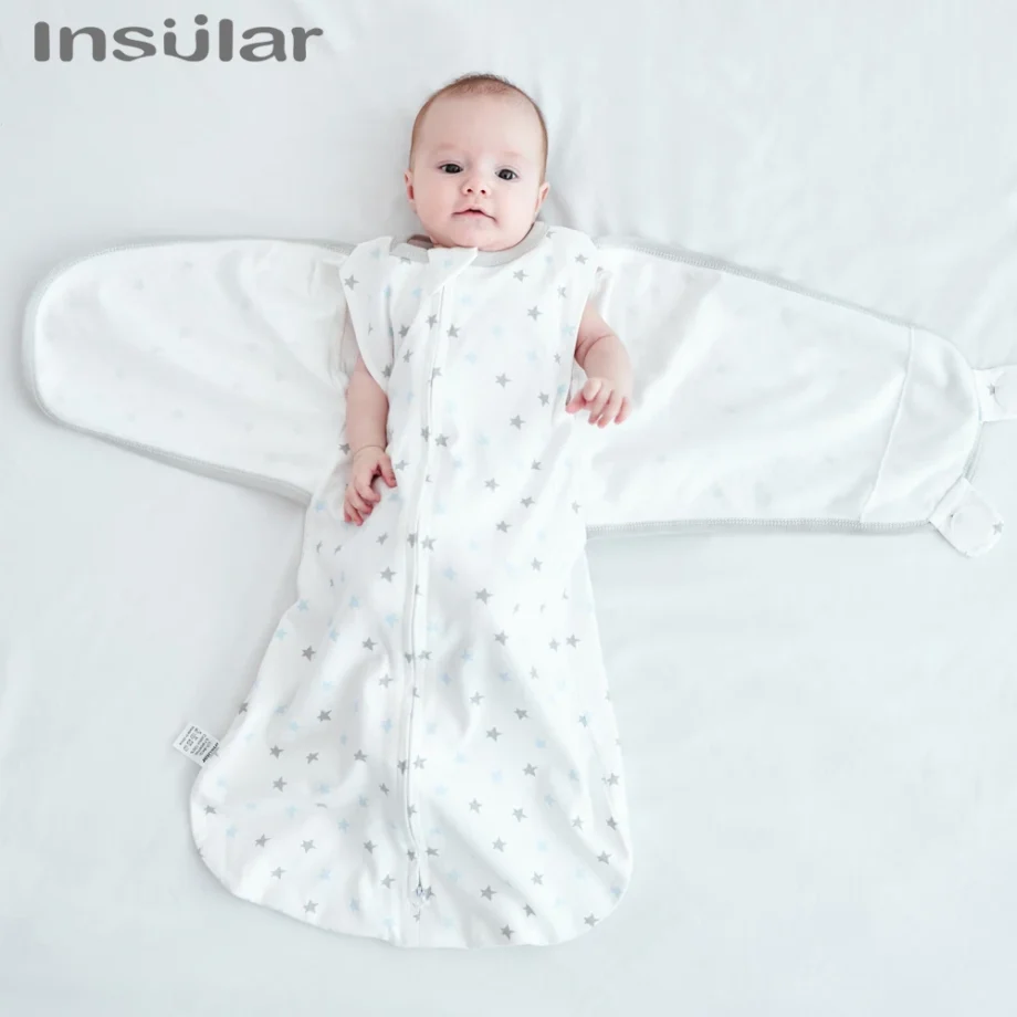 Insular Anti Startle Baby Four Seasons Pure Cotton Thin Anti Kicking Quilt Baby Single Layer Swaddling Towel