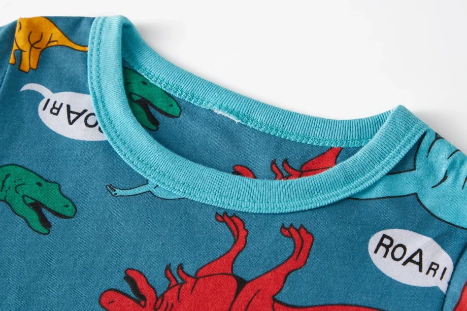 Kids Pajama Set 100% Cotton Soft Dinosaur Print Loungewear Long Sleeve Pjs Sleepwear for Toddler Boys Girls Age 1-8 Years