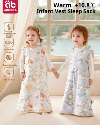 AIBEDILA Baby Sleep Sack Cotton Newborn Sleeveless Sleep Bag Soft Cozy Kids Wearable Blanket Boys Girls Sleeping Sack 0-15T