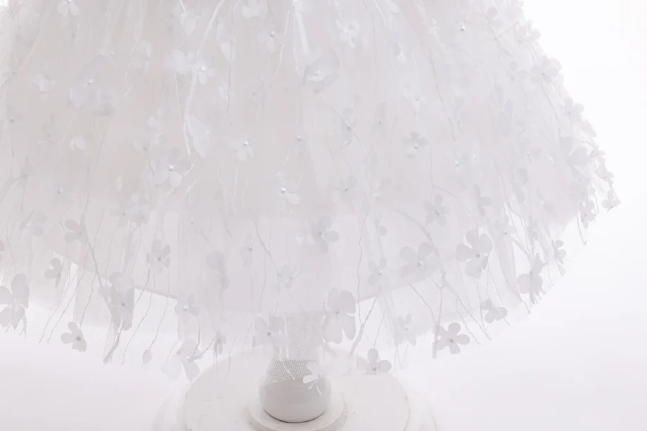 Baby Elegant Dress Girls Butterfly White Dress Kids Baptism Wedding Gown for Celebration Baby First Birthday Party Ball Dress