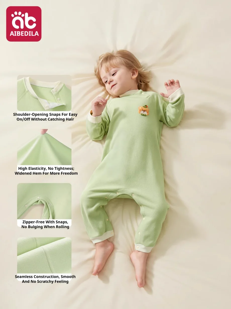 AIBEDILA Baby Pajamas Kids Split-legged Sleep Sack Soft Children's Sleeping Bag Thick Warm Sleepwear Wearable Blanket Bodysuit﻿