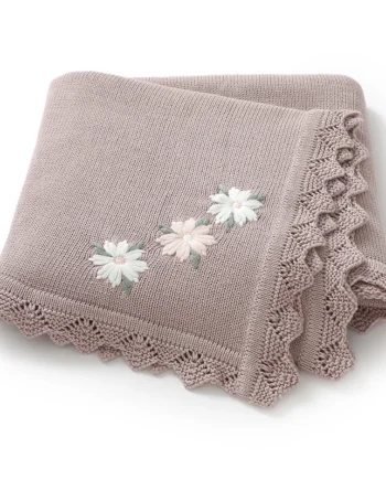 Floral Embroideried Baby Cotton Blankets Knitting Newborn 100*800cm Stroller Bedding Sleeping Covers Stuff Infant Receiving Mats