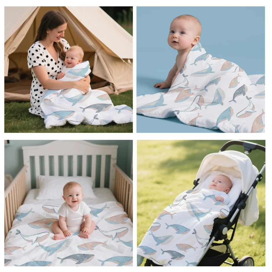 1Pc 150x110cm Baby Summer Quilt,Summer Cool Comforter for Children Silky Smooth and Breathable Blanket Sleeping Nap Quilt