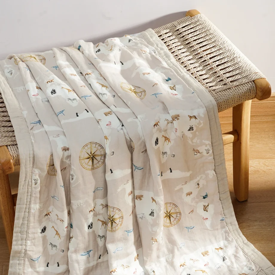 Kangobaby #My Soft Life# New 4 Layers Premier Bamboo Cotton Baby Muslin Swaddle Blanket Breathable Newborn Quilt Size 120x110cm