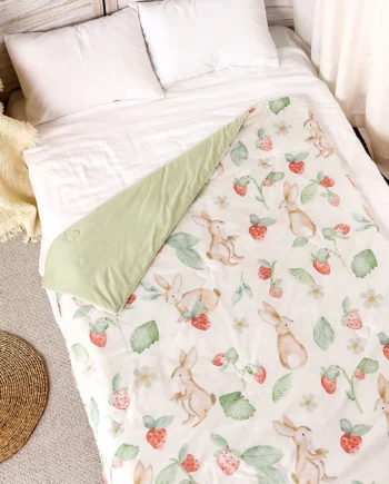 Kangobaby #My Soft Life# All Season Double Side Use Baby Cotton Padded Blanket Breathable Newborn Quilt Size 110x150cm