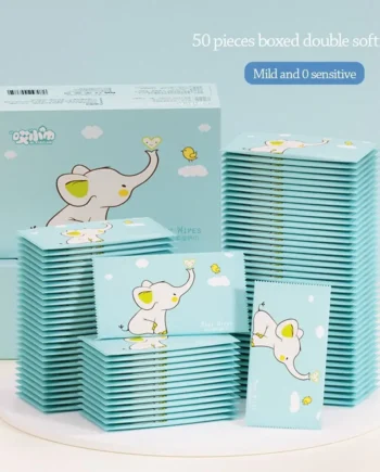 50pcs Baby Wet Wipes Disposable Portable Toilet Wet Wipes Swabs Pads Hand Cleaning Disinfection Safe Outdoor Practicality