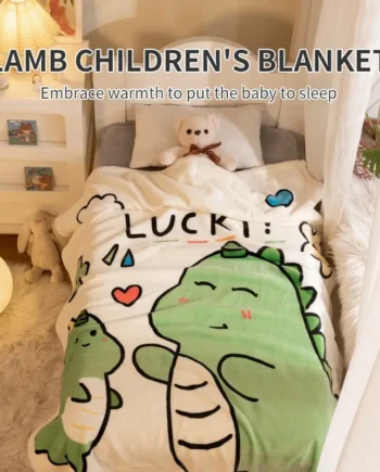 1 PCS Cartoon Dinosaur Pattern Blanket Summer Nap Baby Blanket Soft And Comfortable Fabric Air Conditioning Quilt 100*104CM