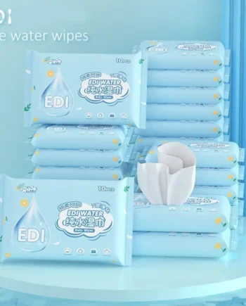 10Pcs/Pack New Spunlace Nonwoven Fabric Baby Wipes Portable EDI Pure Water Baby Care Tools Extractable Disposable Wet Wipes