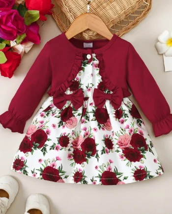 Autumn And Winter 1-2Years Old Baby Girls Dress Long Sleeve Newborn Baby Girl Princess Outfit