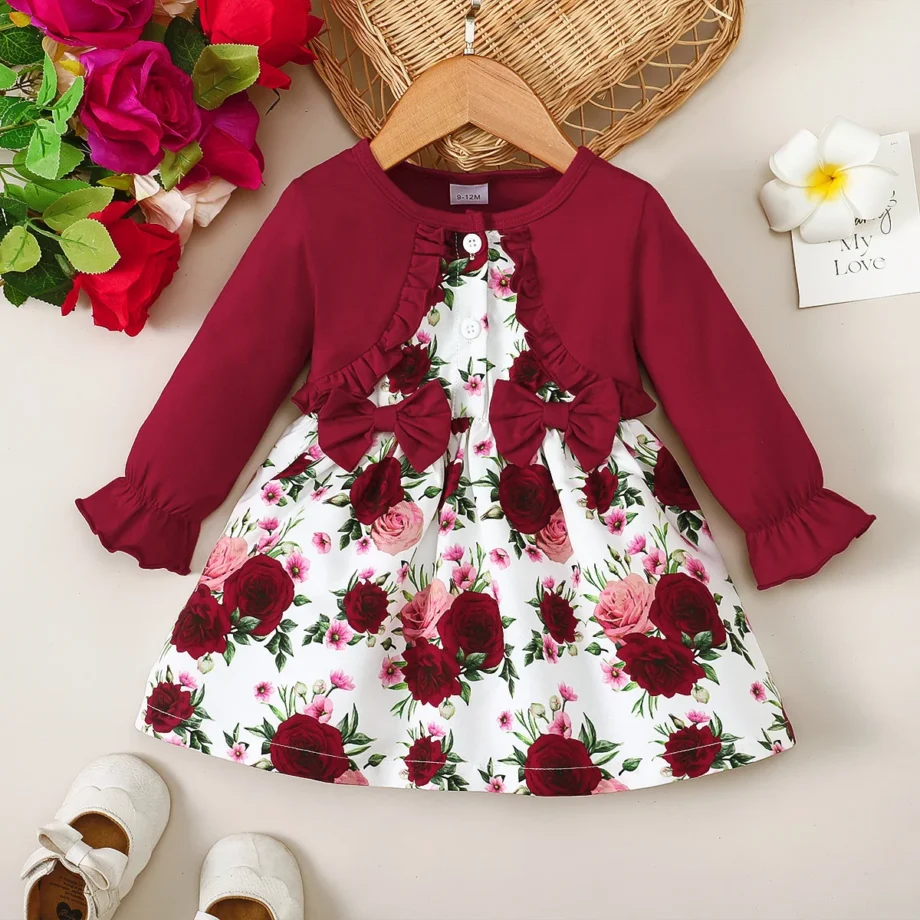 Autumn And Winter 1-2Years Old Baby Girls Dress Long Sleeve Newborn Baby Girl Princess Outfit
