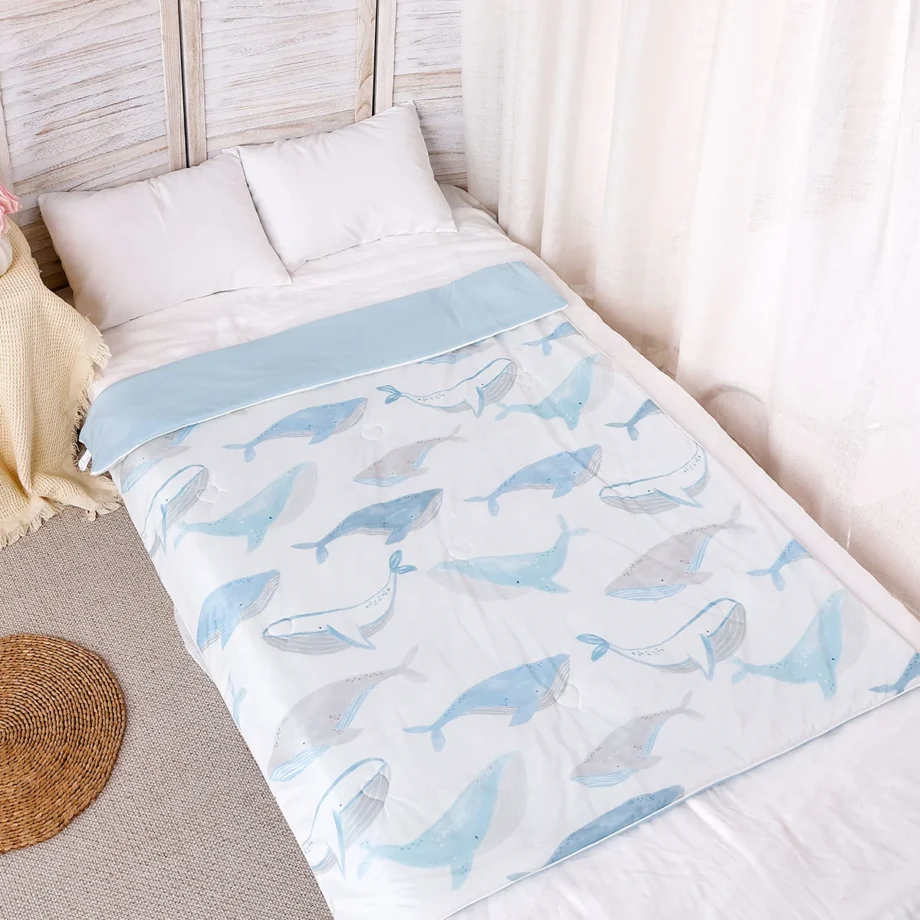 1Pc 150x110cm Baby Summer Quilt,Summer Cool Comforter for Children Silky Smooth and Breathable Blanket Sleeping Nap Quilt