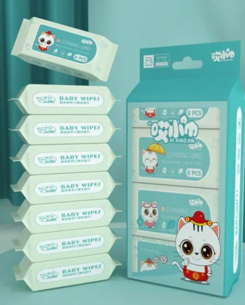 Cute Soft Baby Wet Wipes Hand Mouth Cleaning Disposable Freshing Cleaning Wipes High Quality Large Pack Wipe Face Napkins Babies