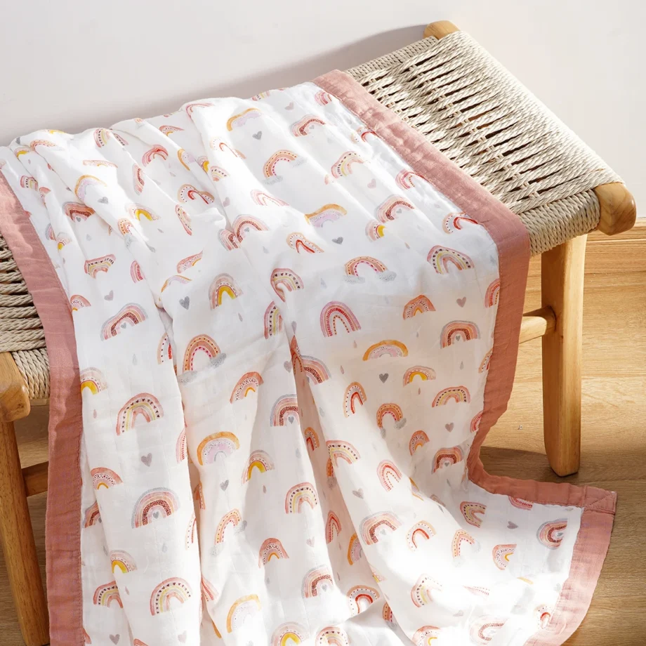 Kangobaby #My Soft Life# New 4 Layers Premier Bamboo Cotton Baby Muslin Swaddle Blanket Breathable Newborn Quilt Size 120x110cm