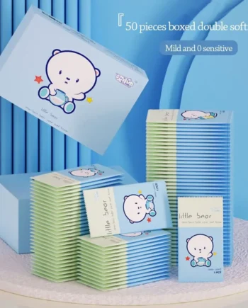 50pcs Cute Disinfection Baby Wet Wipes Non woven fabric Portable Moist Paper Hand Cleaning Wet Wipe Pouch Home