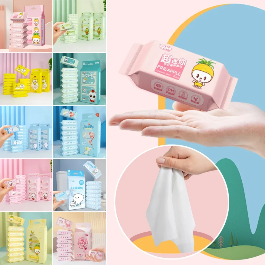 Soft Baby Wet Wipes Large Pack Disposable Freshing Cleaning Wipes Hand Mouth Cleaning High Quality Mini Portable Wipes Babies