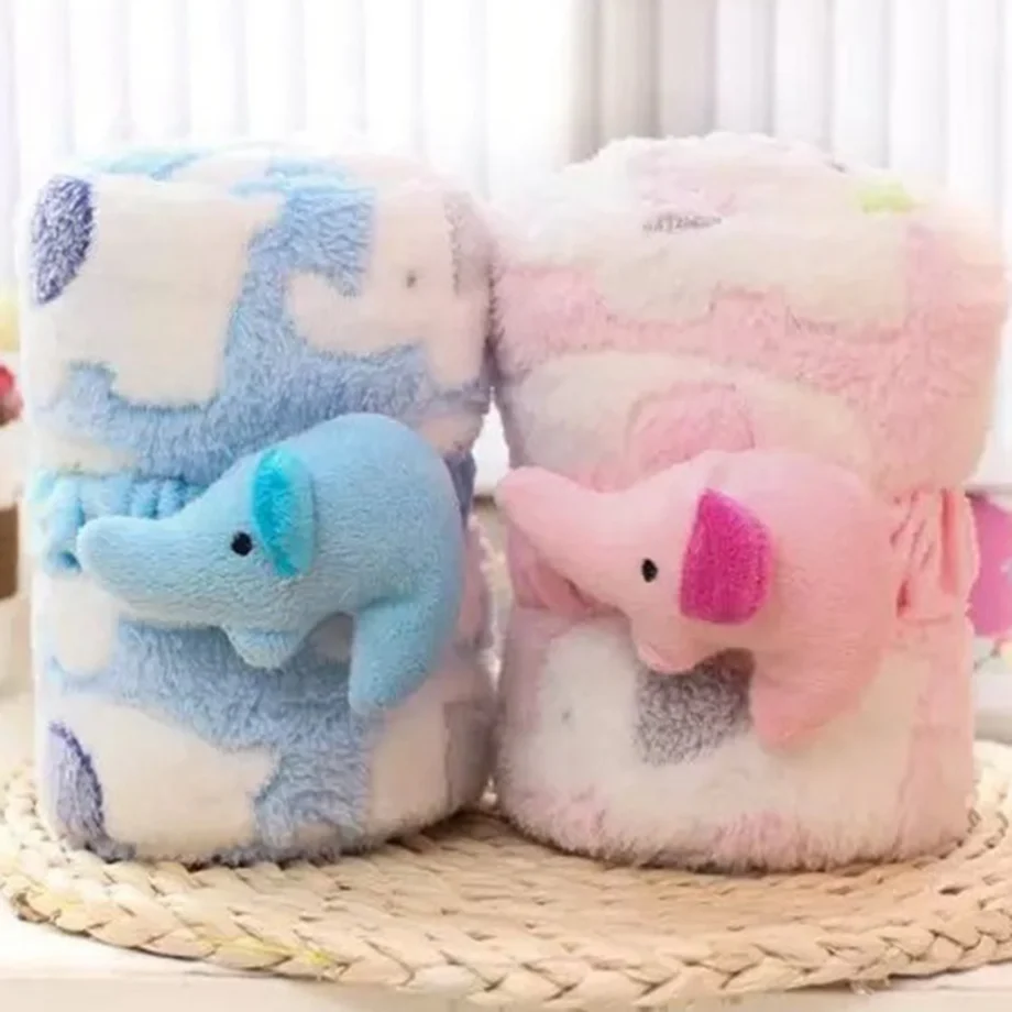 Baby Blanket & Swaddling Newborn Thermal Soft Fleece Blanket Flannel Quilt Infant Bedding Swaddle Wrap Winter Solid Bedding Set