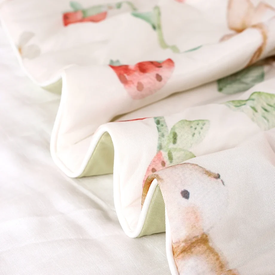 Kangobaby #My Soft Life# All Season Double Side Use Baby Cotton Padded Blanket Breathable Newborn Quilt Size 110x150cm