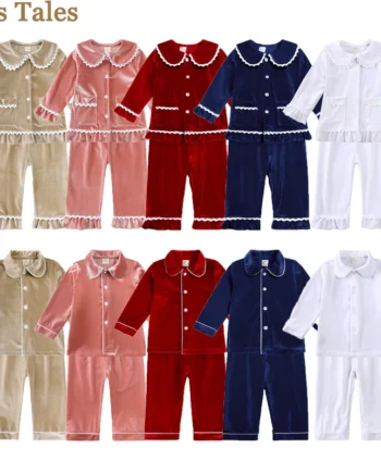 2025 Infant Christmas Pajamas Sets Baby Velvet Thick Matching Family Pjs Children Boy Girl Dress Xmas Robe Kid Loungewear＋Pants