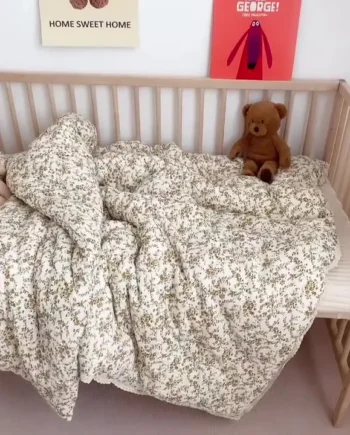 Baby Crib Quilt Cotton Blanket With Lace Ruffled Baby Quilt Baby Comforter Duvet for Newborn Children
