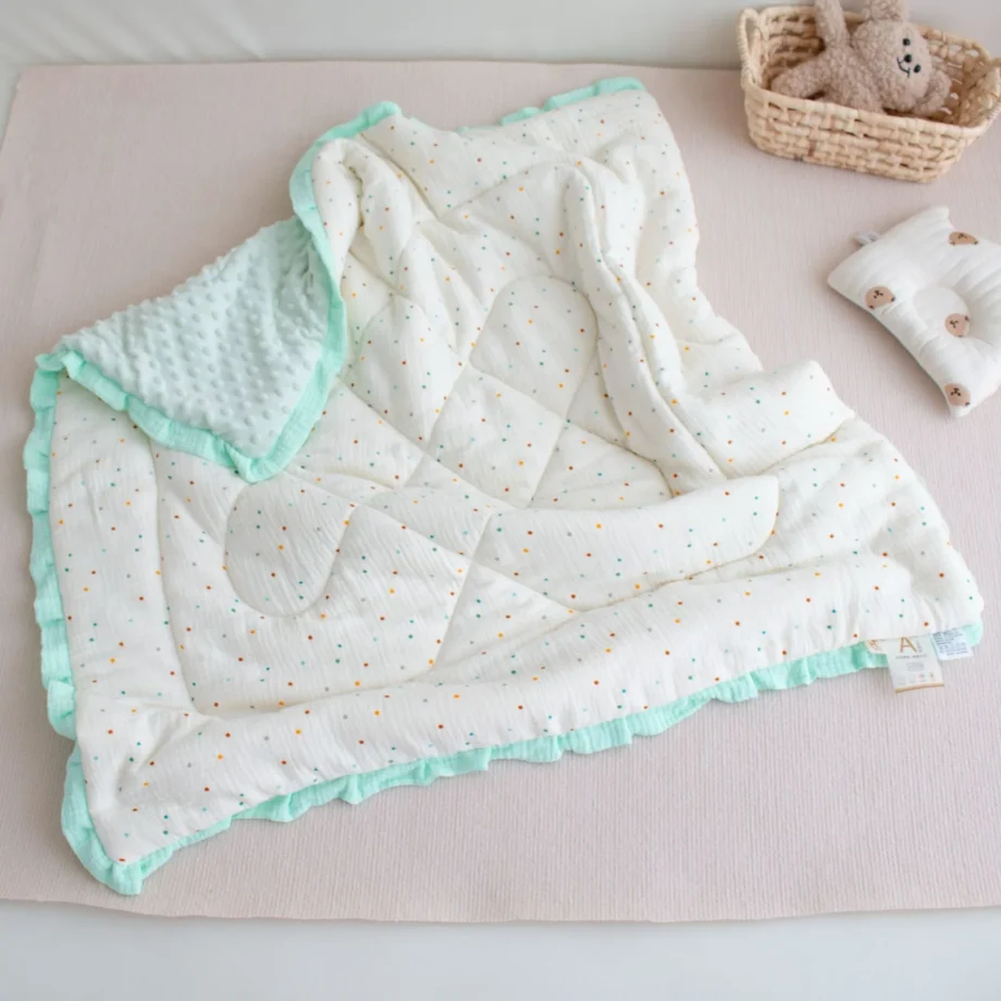 Baby Quilt Cartoon Bear Bunny Newborn Nap Quilts Soft Cotton Infant Blanket Spring Fall Winter Swaddle Wrapped Bedding 100*100CM