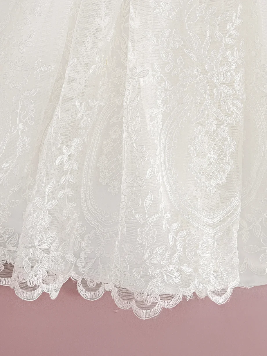 High Quality Short Sleeve Princess Evening Gowns Baby Girl Dress Birthday Wedding Party Dress with Hat