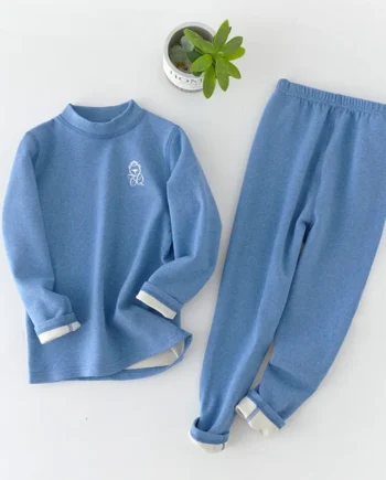 New Boys Girls Cotton Underwear Two-piece Set Autumn Winter Pajamas Loungewear Warm Cute Cartoon Pattern Children's Clothing Kid