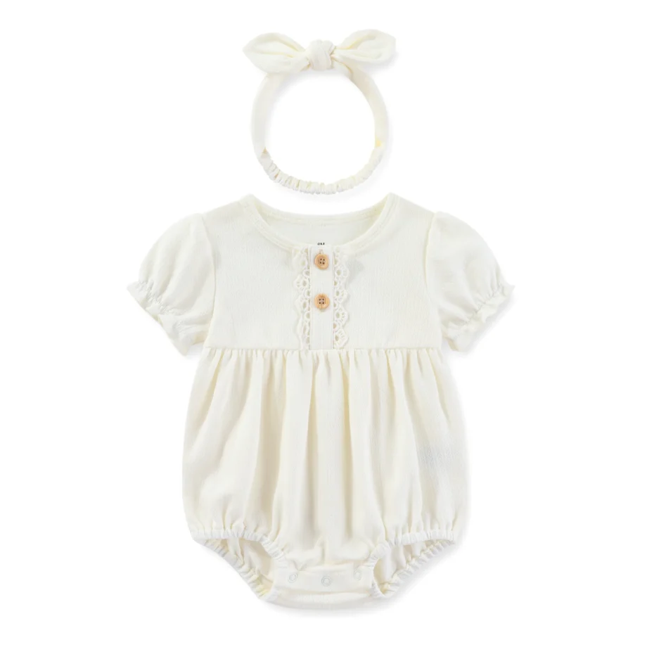 Fashion Cute Short/Long Baby Girls Bodysuit +Hats（Headband） 3-24Months Sweet Cute Newborn Girl clothing sets