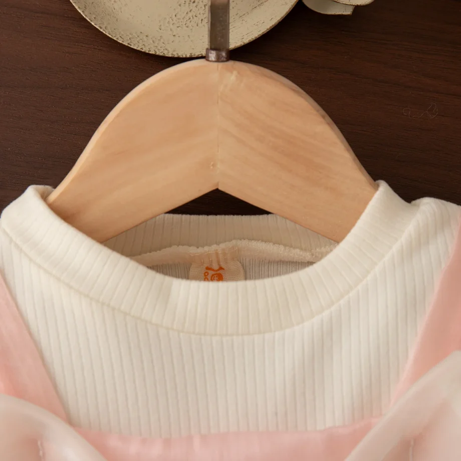 0-2 Years Baby Girl Pink Dress Autumn New Bow Knit Long Sleeve Girl Princess Dress Girl Wedding Party Dress