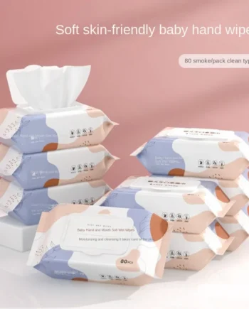 80pcs/bag New Multipurpose Baby Wet Wipes Large Size Gentle Cleaning Cleaning Wipes Soft Texture Wet Wipes Paper Baby Care