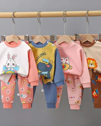 Girls Boys Pajama Sets Quality children's Loungewear Round Neck Design Baby Girl Boy 1-8 Years Old Casual Clothing Long Sleeve