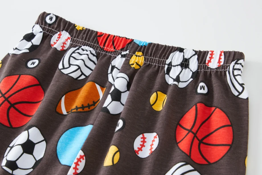 4 Seasons Kids Cotton Loungewear Set Cartoon Full Print Long Sleeve Pajamas Playwear Daywear for Boys Girls 1-8 Years Old