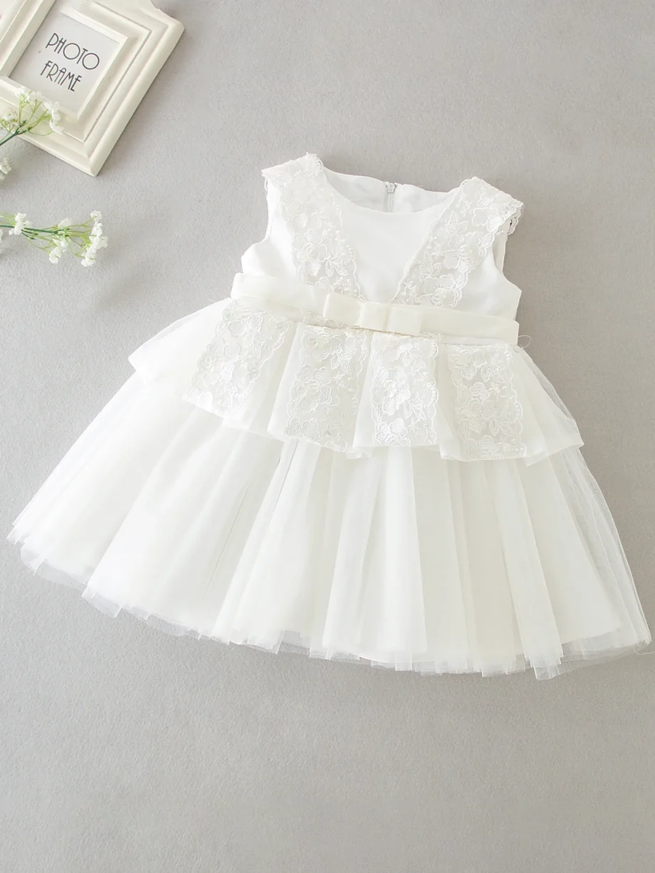 Baby Girl Party Dressrs Infant Birthday Frock Baptism White Clothes Newborn Christening Dresses for Girls