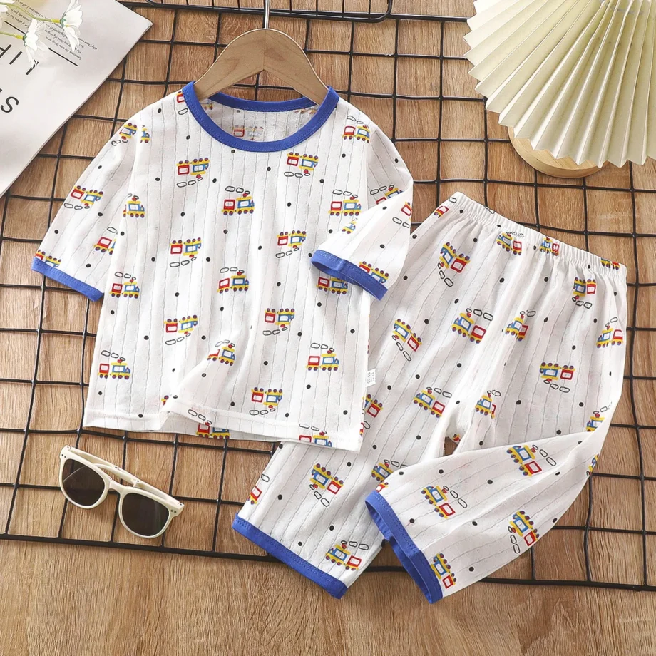 Sets for Children Loungewear Long Sleeve Pajamas for Children Cute Deisgn Lightweight and Comfortable Fabric Sleepwear Outfit