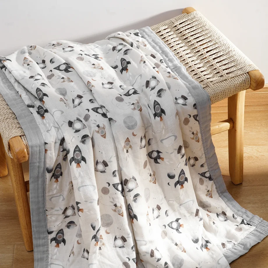 Kangobaby #My Soft Life# New 4 Layers Premier Bamboo Cotton Baby Muslin Swaddle Blanket Breathable Newborn Quilt Size 120x110cm