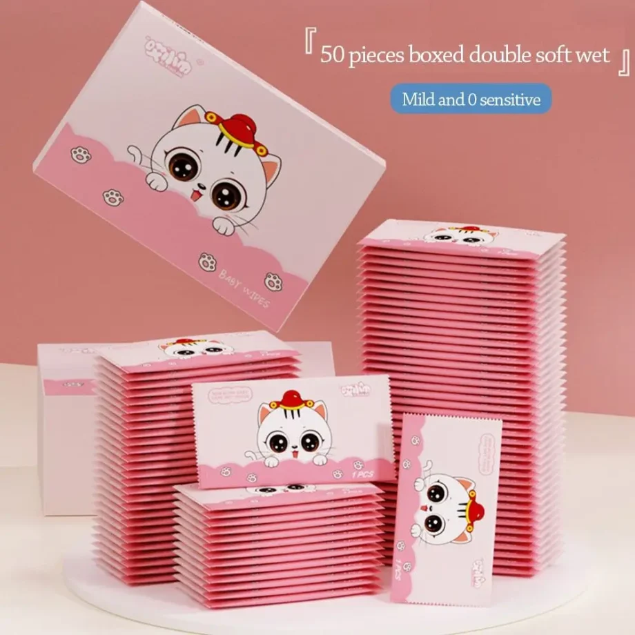 50pcs Useful Disinfection Baby Wet Wipes Hand Cleaning Portable Moist Paper Non woven fabric Tissue Home