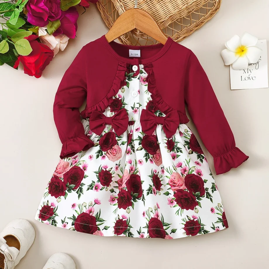 Autumn And Winter 1-2Years Old Baby Girls Dress Long Sleeve Newborn Baby Girl Princess Outfit