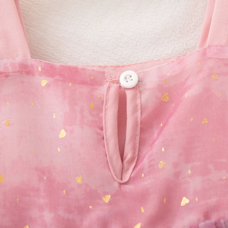 Summer Toddler Girl Princess Dress Pink Bow Sequin Suspender Gauze Dress Elegant Girl Wedding Party Costume