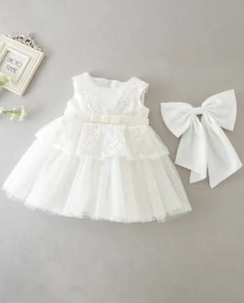 Baby Girl Party Dressrs Infant Birthday Frock Baptism White Clothes Newborn Christening Dresses for Girls