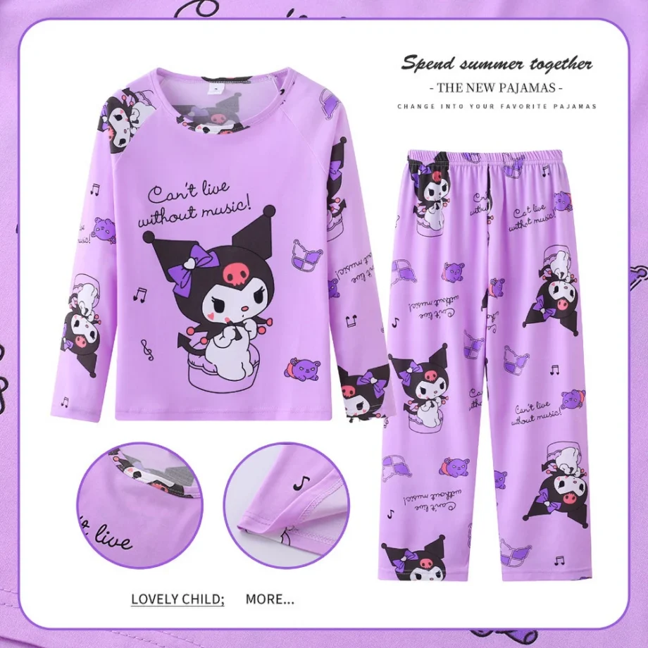 Minnie Stitch Kids Pajama Sets Long Sleeve Loungewear with Cute Animal Print Soft Sleepwear for Boys/Girls Cartoon Sleep Pants
