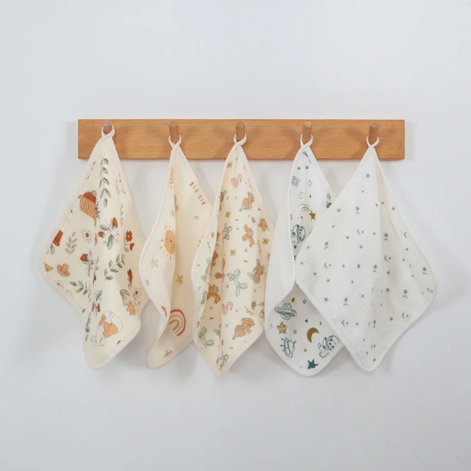 2Pcs/Set Baby Wash Towel 25*25Cm Newborn Blanket For Girls Boys Wash Face Handkerchief Reusable Soft Cotton Gauze Saliva Towel