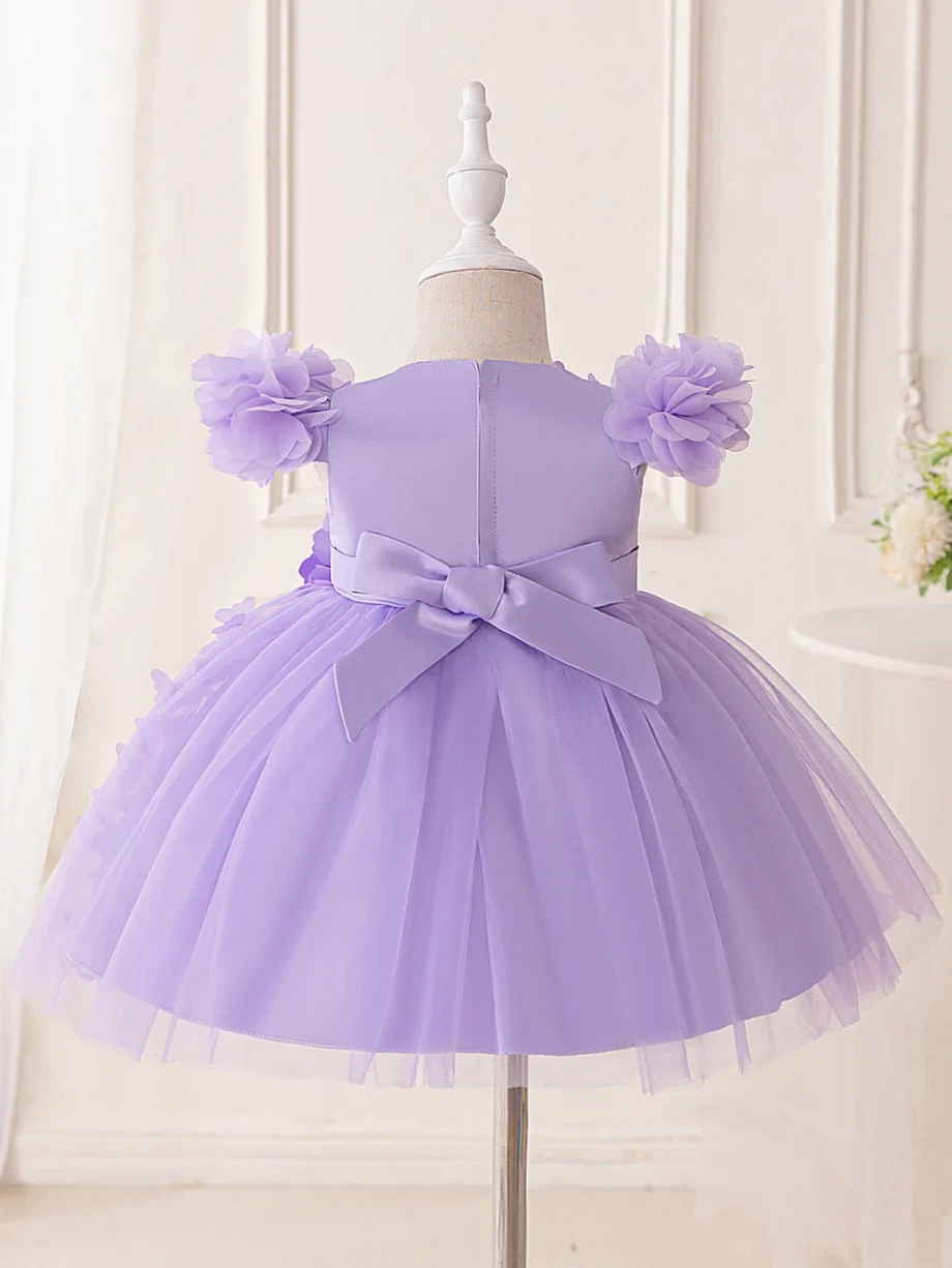 Baby girl purple butterfly dress romantic girl cute floral sweet holiday dress, perfect for summer outings charming butterfly