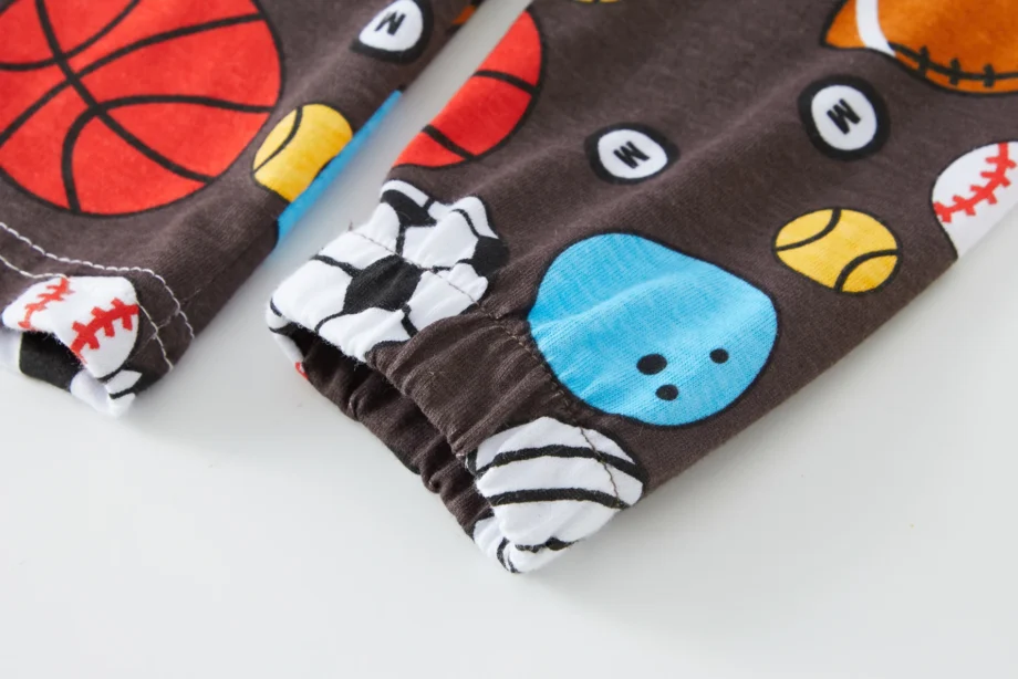 4 Seasons Kids Cotton Loungewear Set Cartoon Full Print Long Sleeve Pajamas Playwear Daywear for Boys Girls 1-8 Years Old