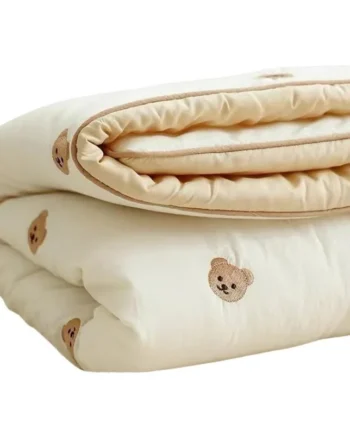 Four Seasons Thickened Newborn Quilt Baby Blanket 2024 Embroidery Bear Soft Children Quilt Cotton Infant Quilt