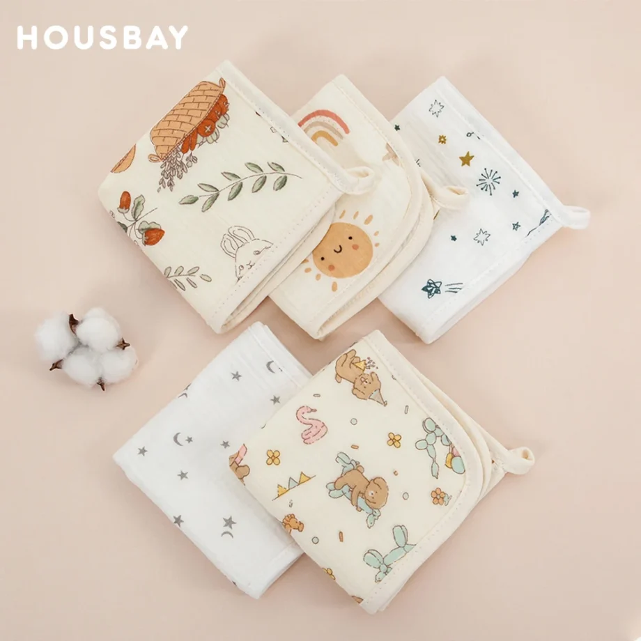 2Pcs/Set Baby Wash Towel 25*25Cm Newborn Blanket For Girls Boys Wash Face Handkerchief Reusable Soft Cotton Gauze Saliva Towel