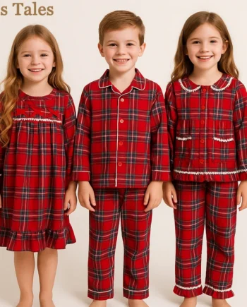 Christmas Pyjamas Sets for Kids 1-13 Years Cotton Loungewear Sibling Pajamas Winter Baby Boys Girls Soft Plaid Children Clothes