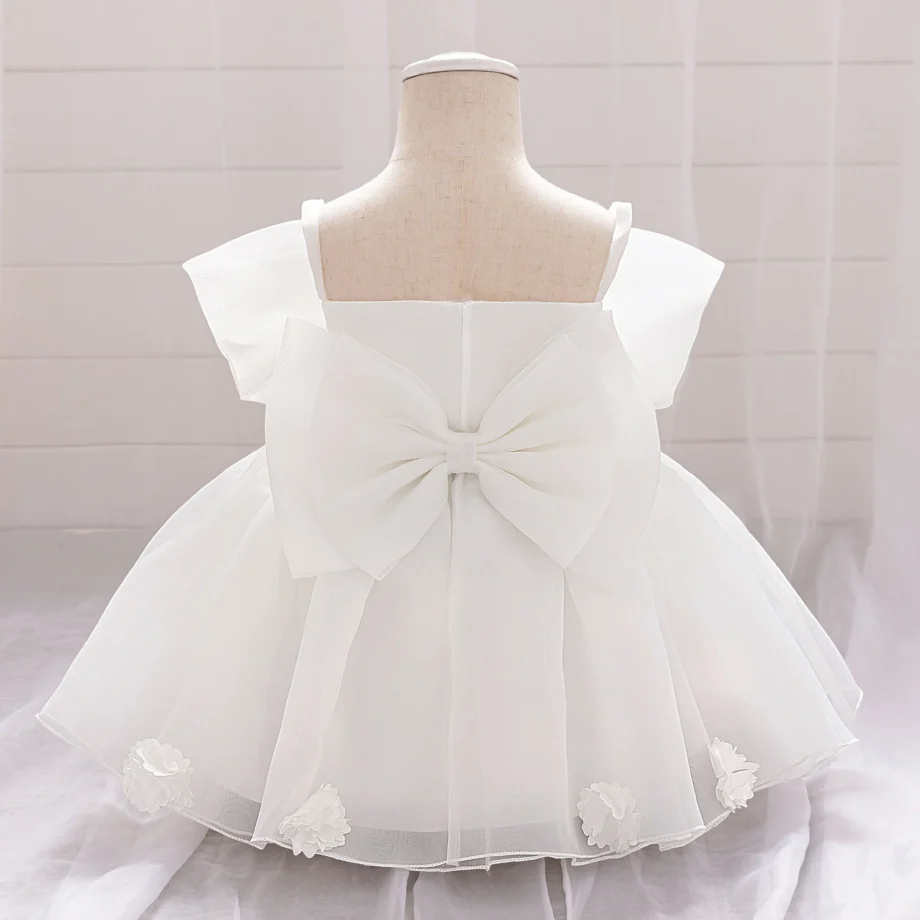 Baby girl pink sweet dress with big bow design young girl dress fashionable and textured girl's clothing suitable for parties