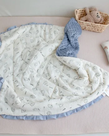 Baby Quilt Cartoon Bear Bunny Newborn Nap Quilts Soft Cotton Infant Blanket Spring Fall Winter Swaddle Wrapped Bedding 100*100CM