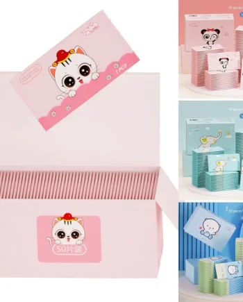 50pcs Baby Wet Wipes Disposable Portable Toilet Wet Wipes Swabs Pads Hand Cleaning Disinfection Safe Outdoor Practicality
