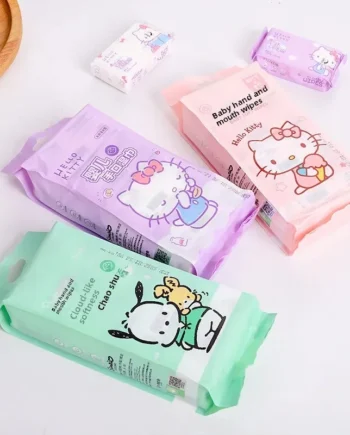 Portable Outdoor Mini Baby Hand Mouth Wet Wipes Sanrio Brand Infant Special Use Household Wet Paper Tissues for Children